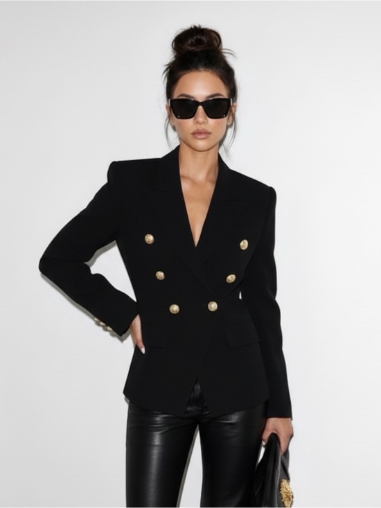 Neiman Marcus Jackets & Blazers - Wisteria Chloe Black Double-Breasted Women's Blazer Balmain style NEW Medium